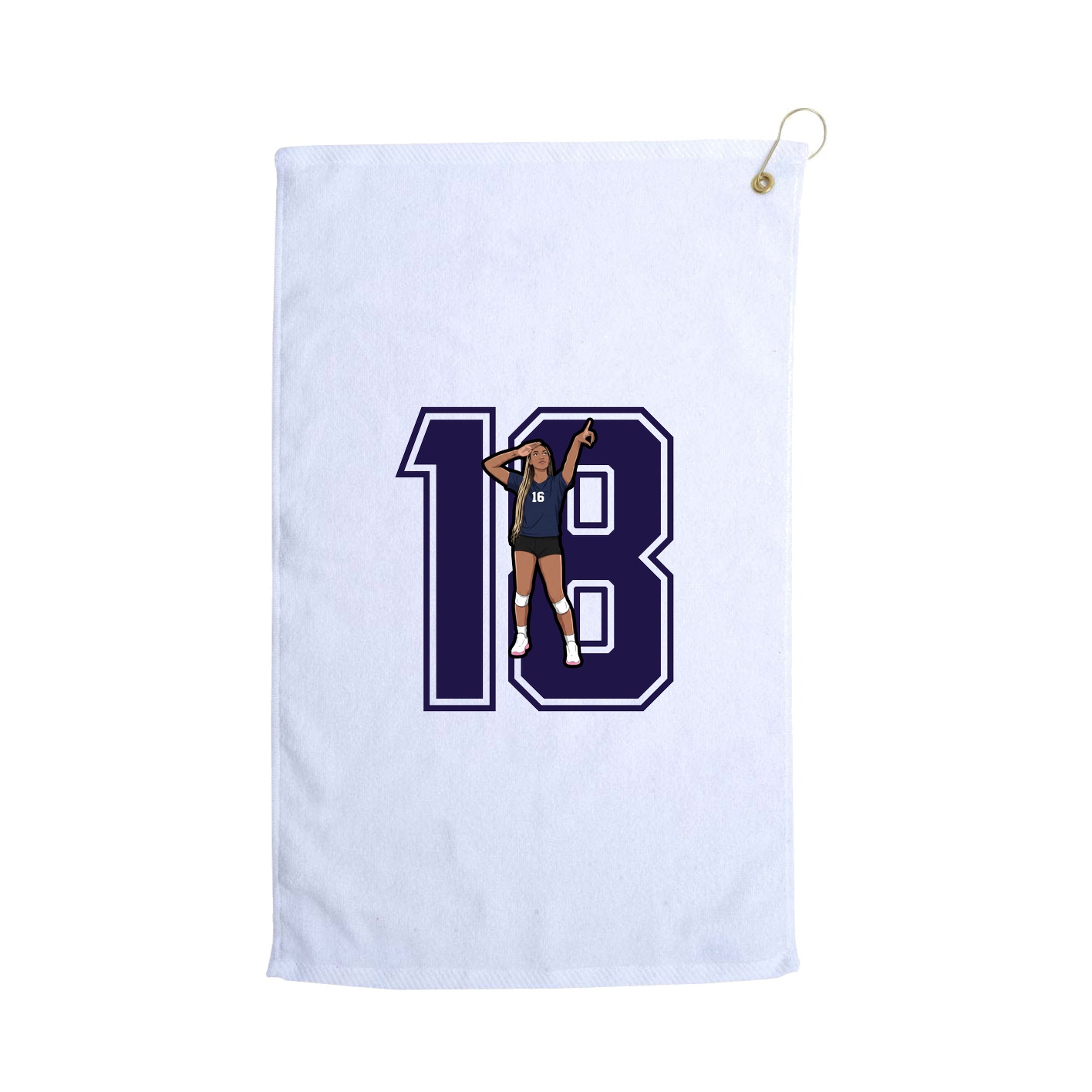 Golf Towel — Number in White