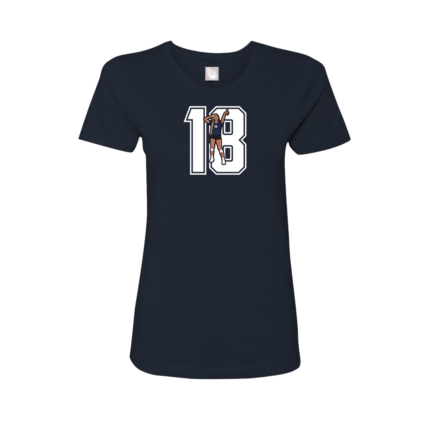 Womens Tee — Number in Navy