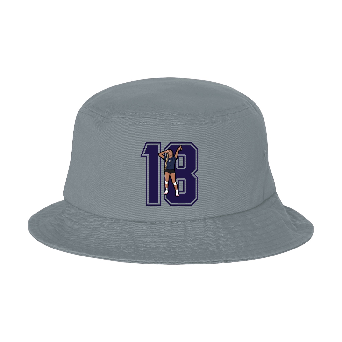 Bucket Cap — Number in Grey