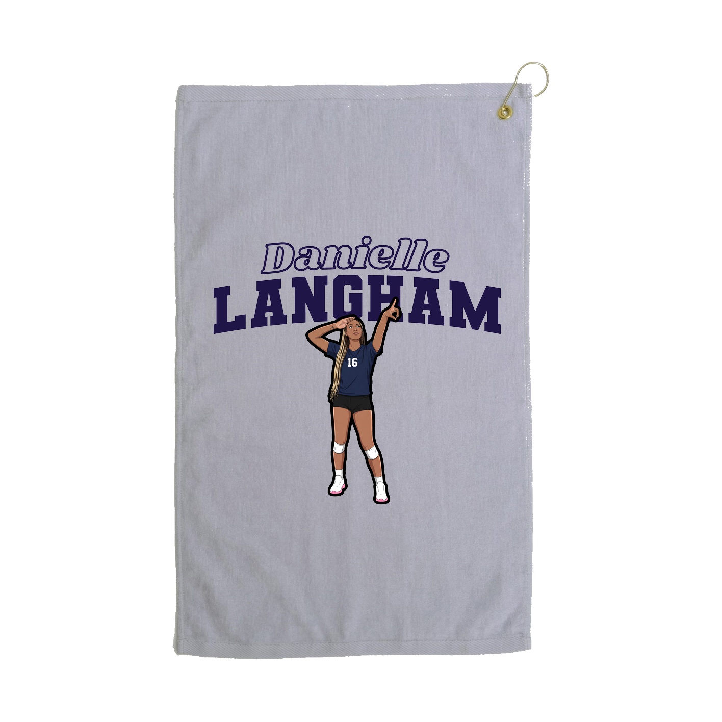 Golf Towel — Name Arch in Grey