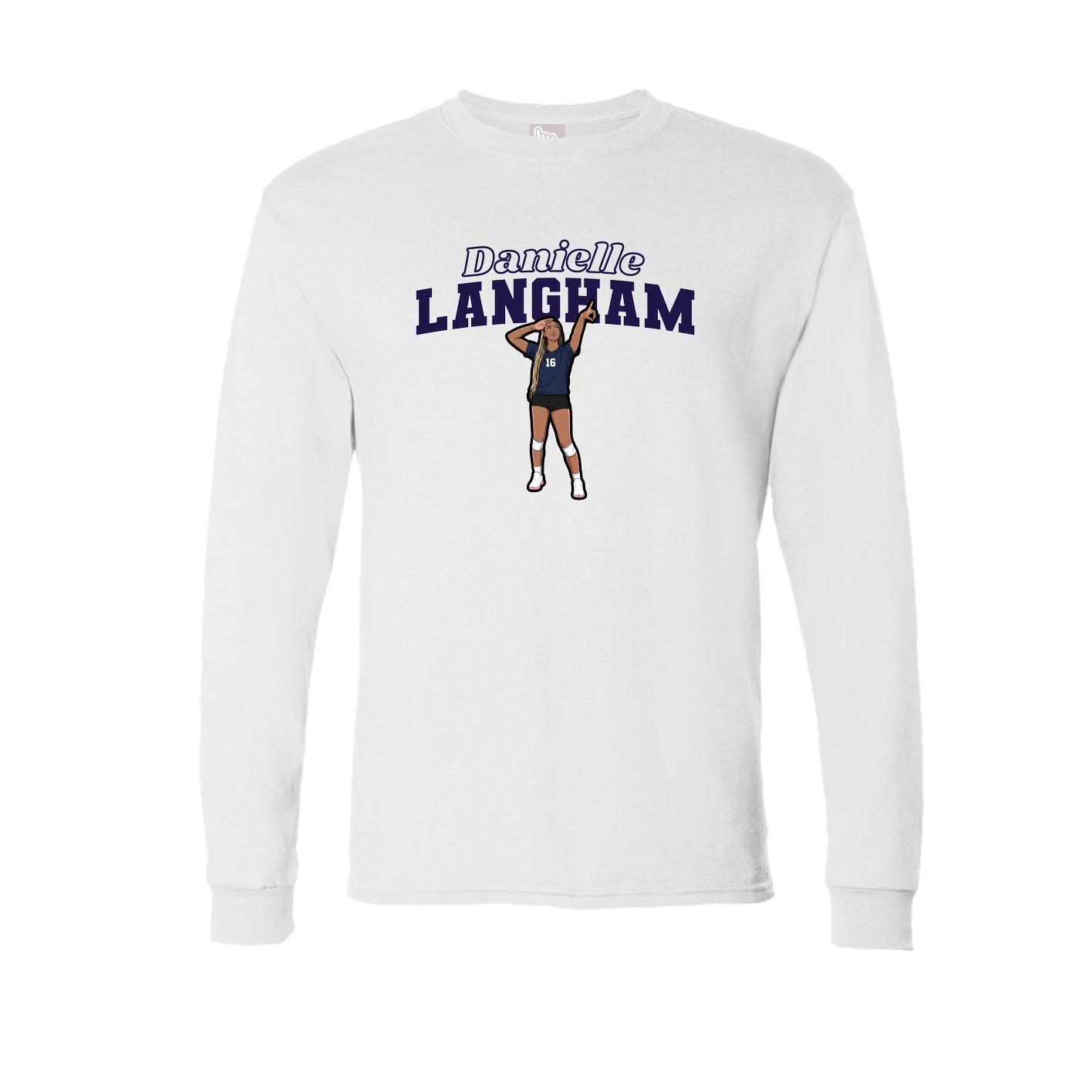 Long Sleeve Tee — Name Arch in White