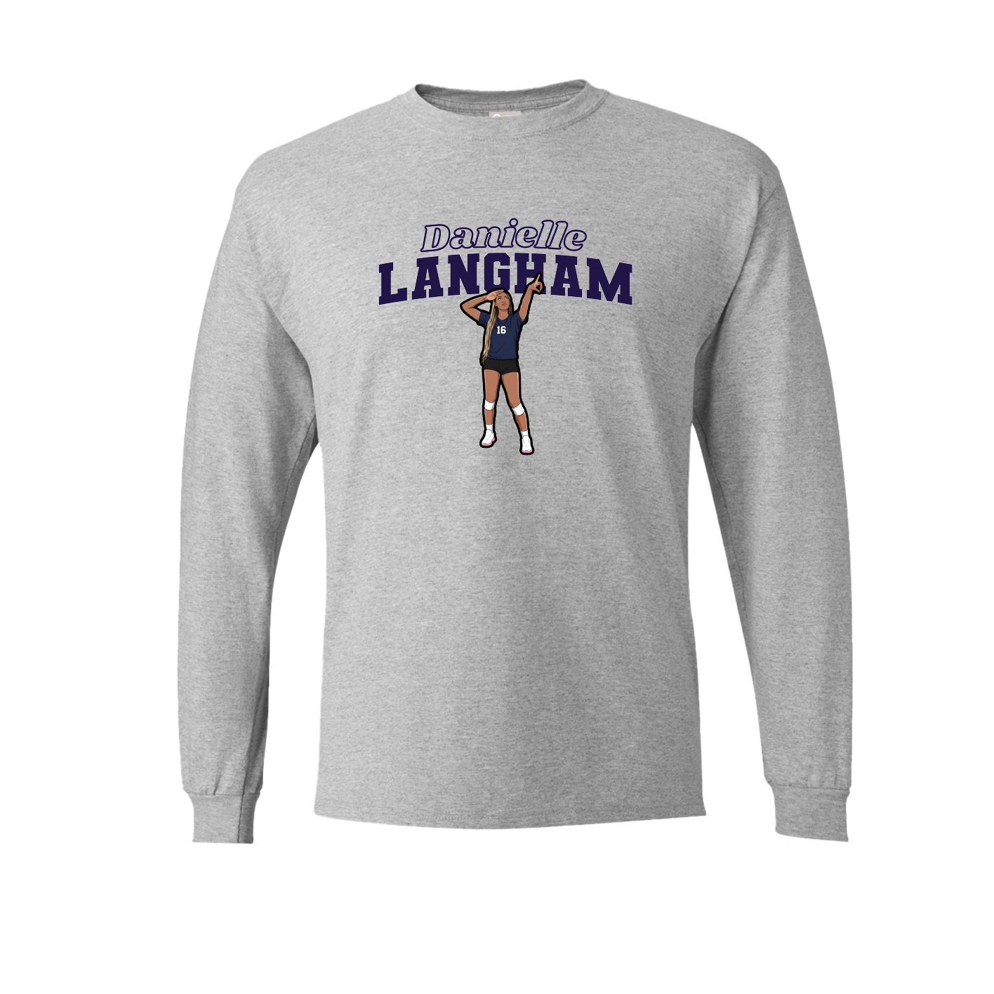 Long Sleeve Tee — Name Arch in Grey