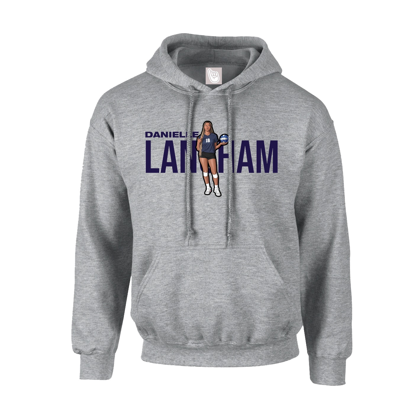 Youth Hoodie — Player Name in Grey