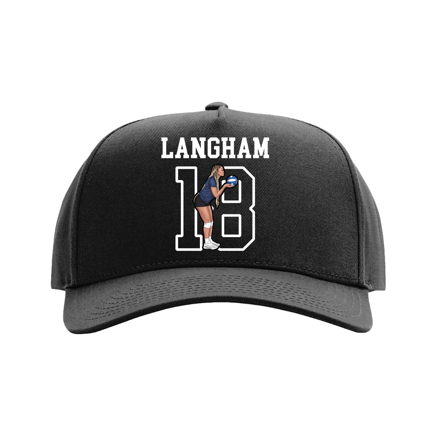 Full Fabric Five-Panel Champ Cap — Shirsey in Black
