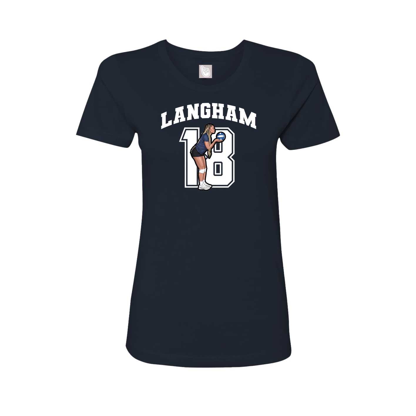 Womens Tee — Number in Navy
