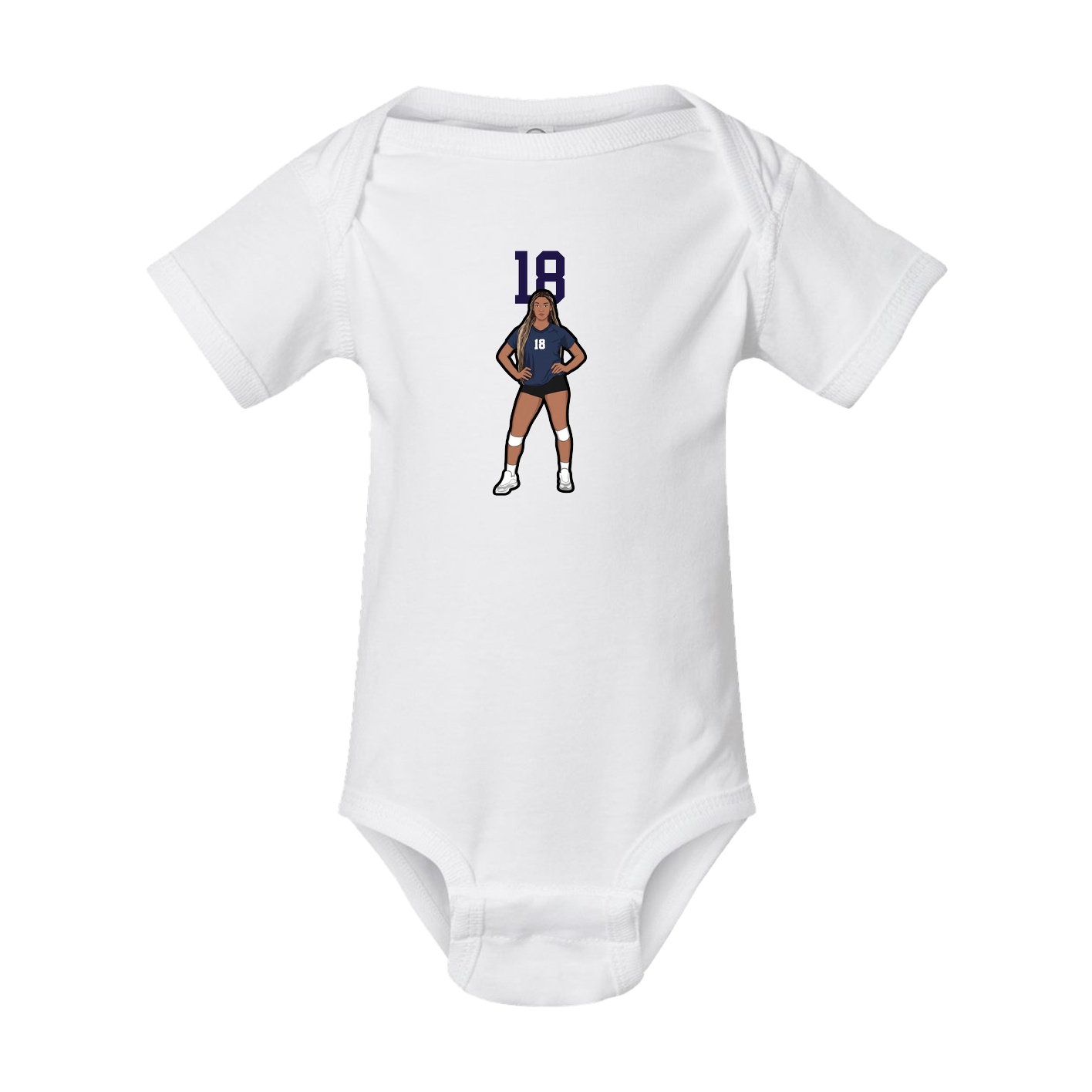 Baby Onesie — Number Top in White