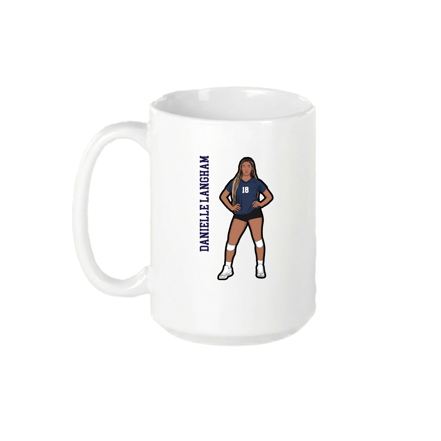 15oz Coffee Mug — Name Vertical in White
