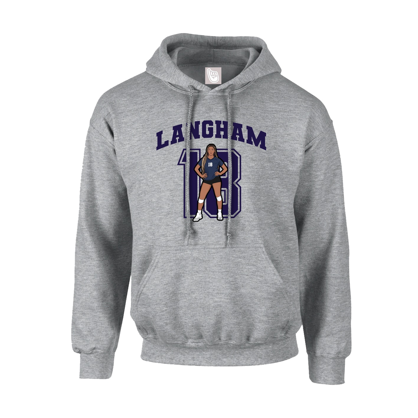Hoodie — Number in Grey