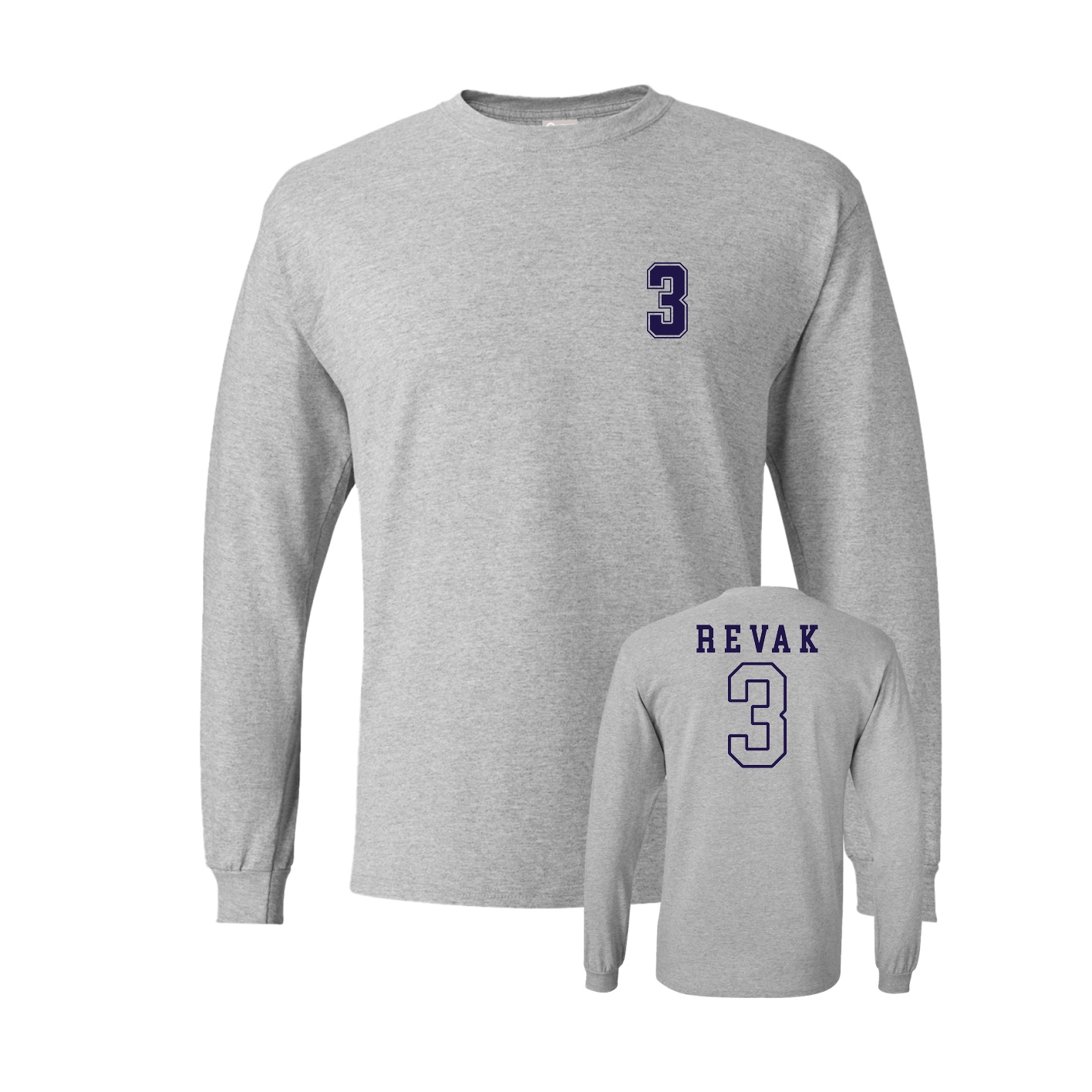 Long Sleeve Tee — Chest Back in Grey