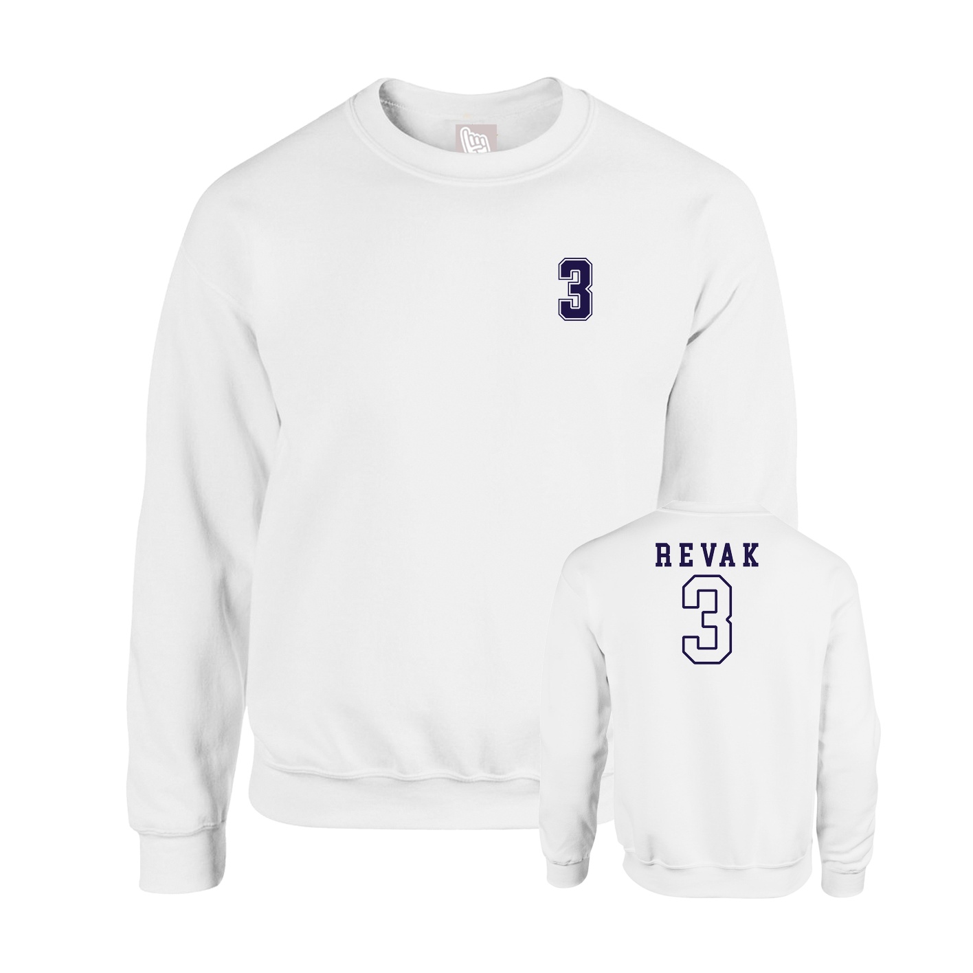 Fleece Crew — Chest Back in White