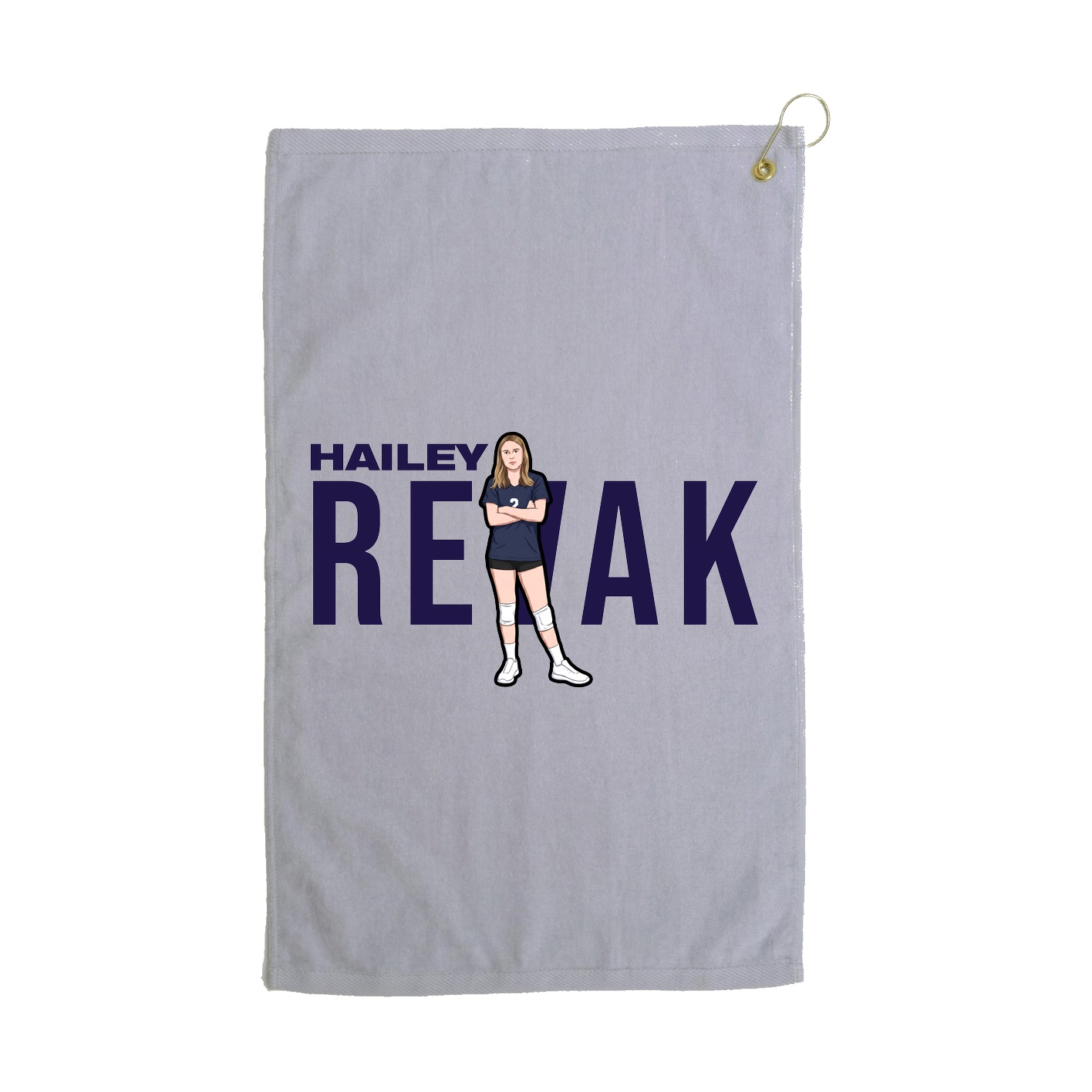 Golf Towel — Player Name in Grey