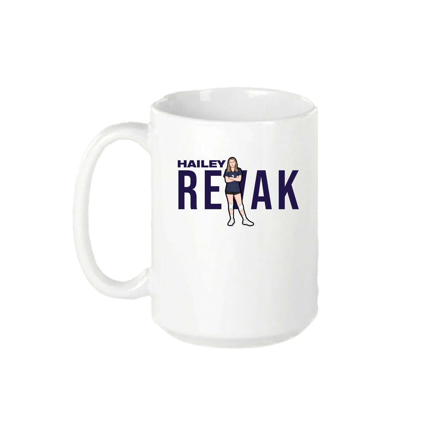15oz Coffee Mug — Player Name in White