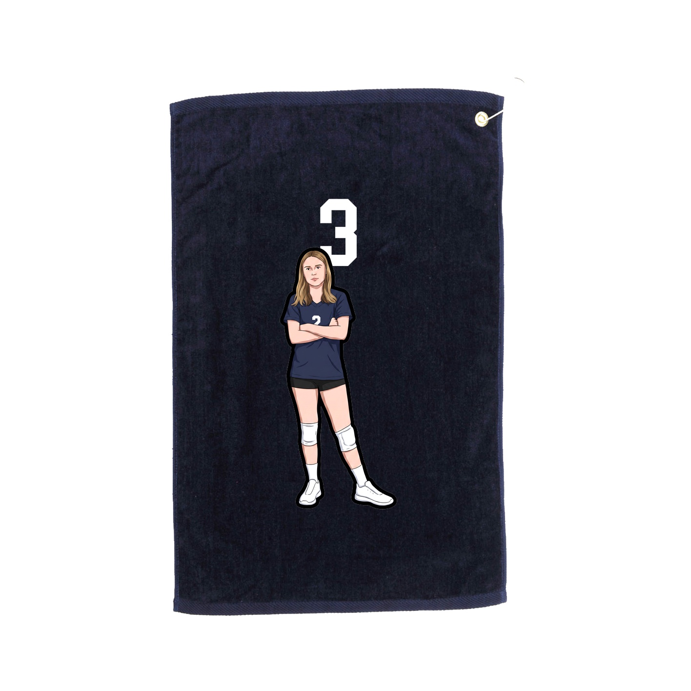 Golf Towel — Number Top in Navy