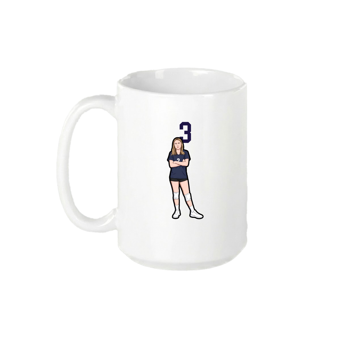 15oz Coffee Mug — Number Top in White