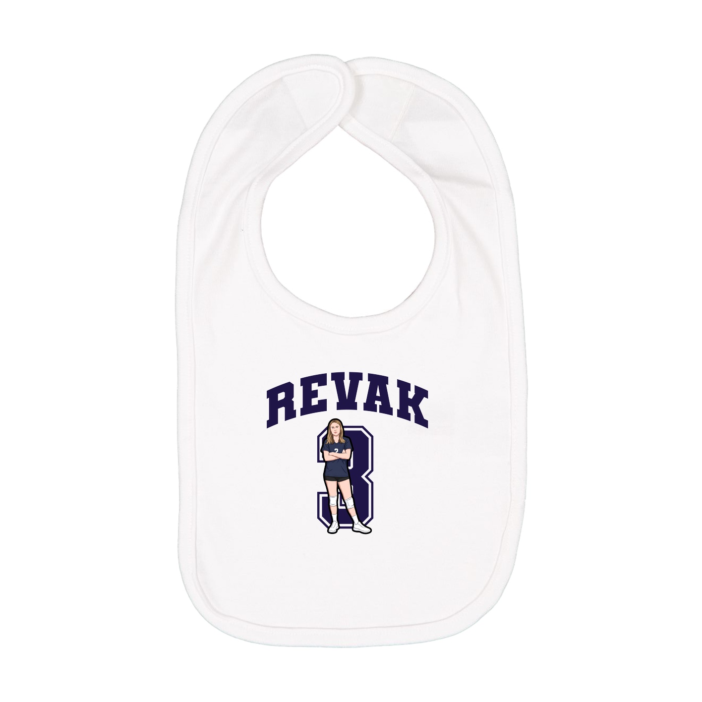 Infant Bib — Number in White