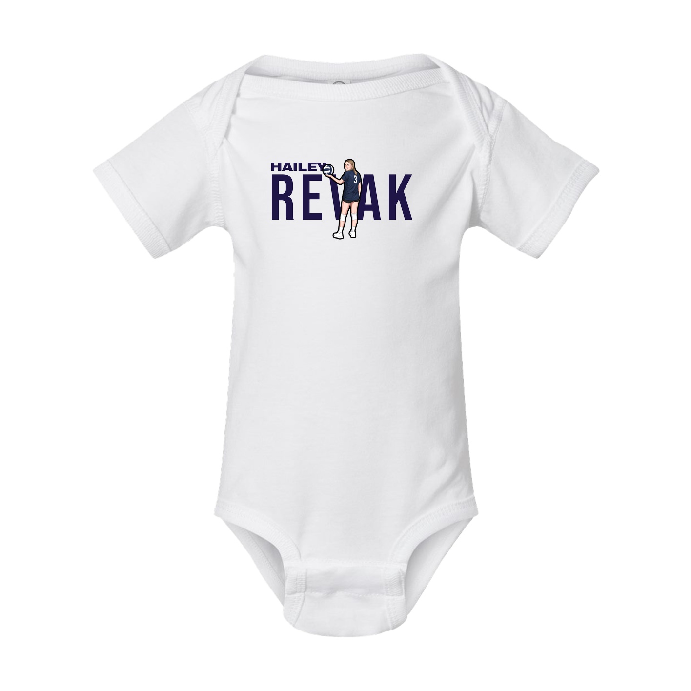 Baby Onesie — Player Name in White