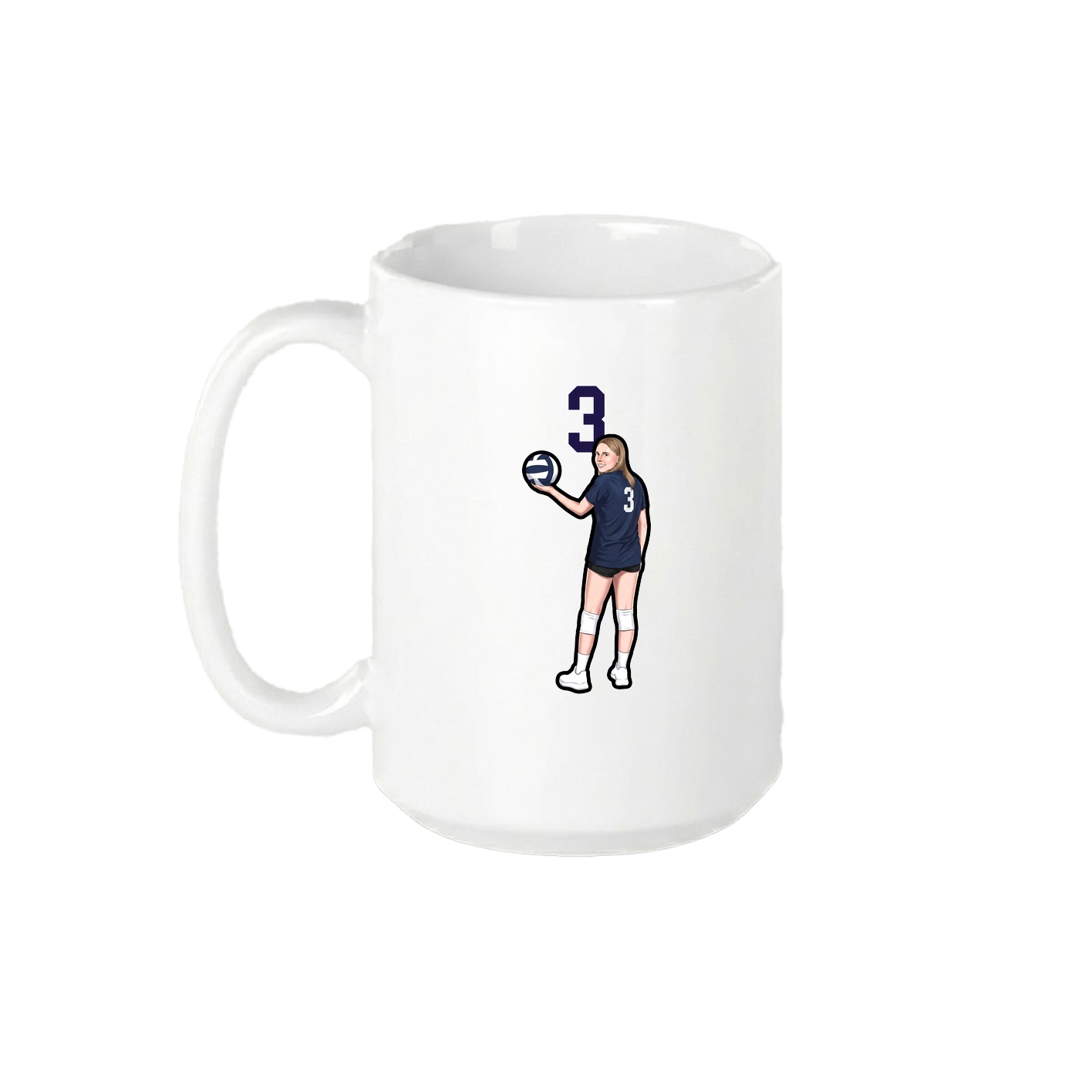15oz Coffee Mug — Number Top in White