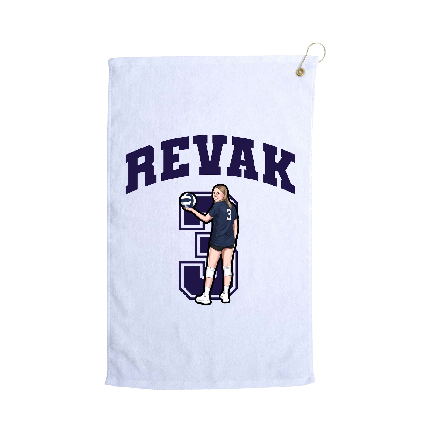 Golf Towel — Number in White