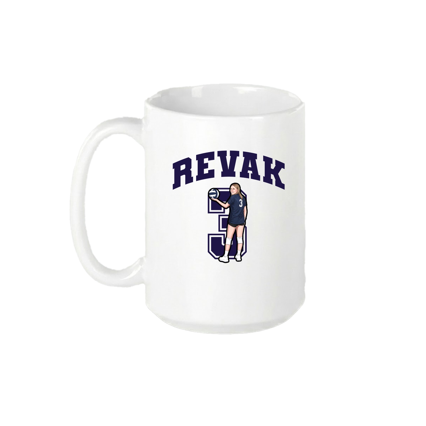 15oz Coffee Mug — Number in White