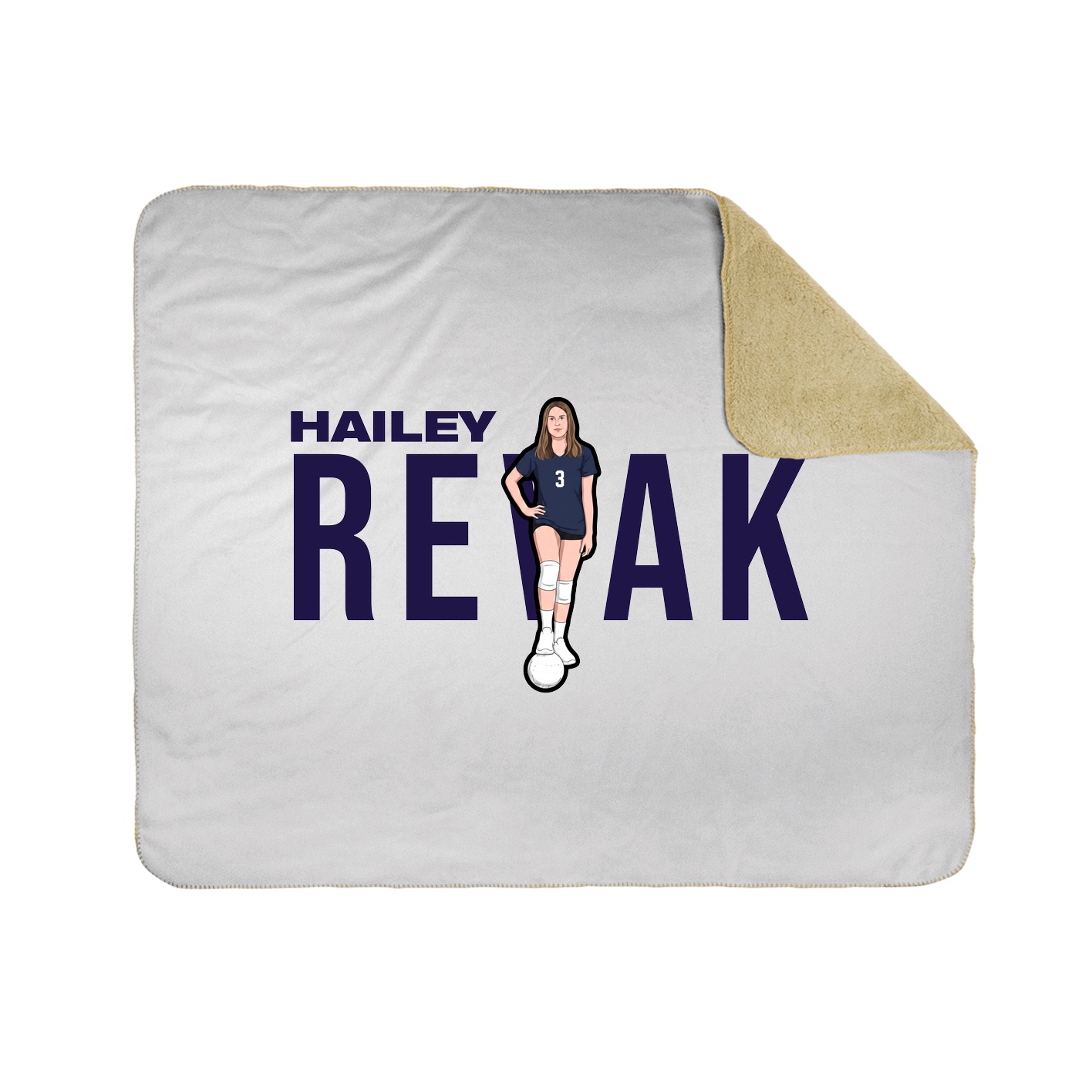 Throw Blanket — Player Name in White