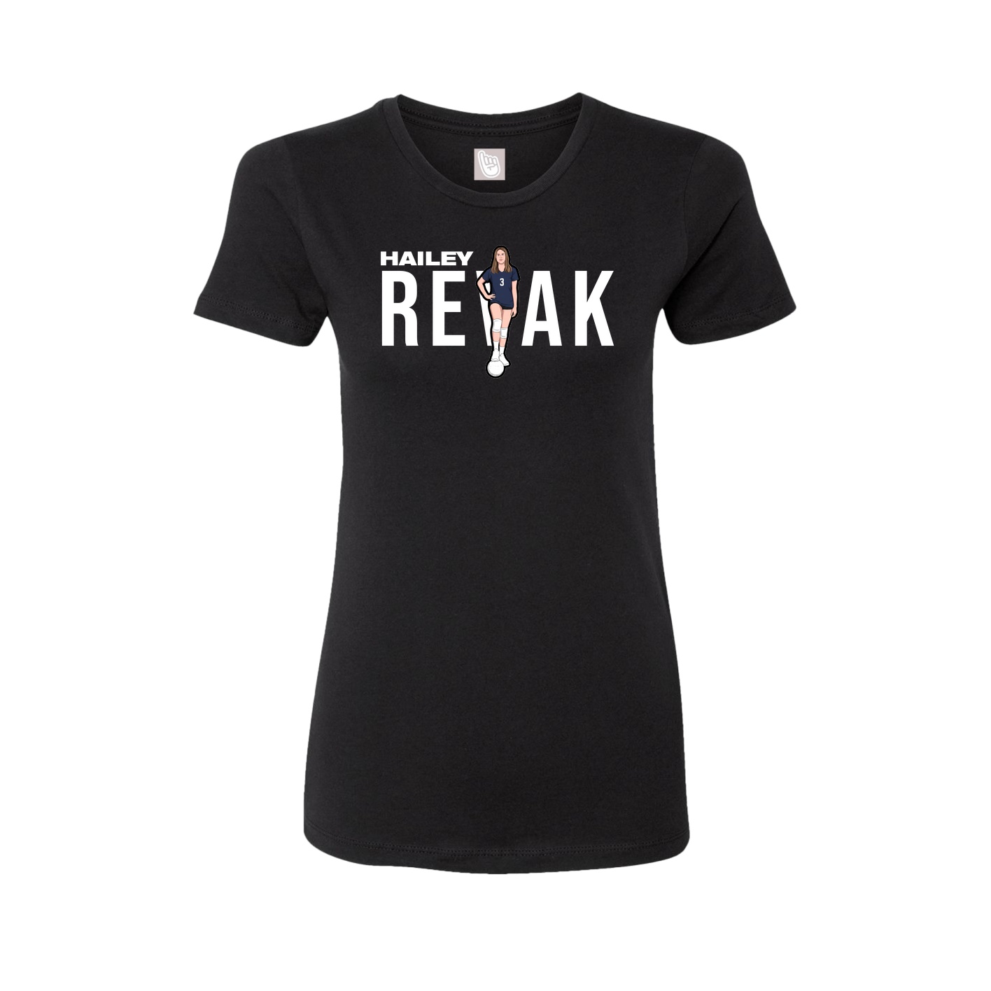 Fitted Women's Tee — Player Name in Black
