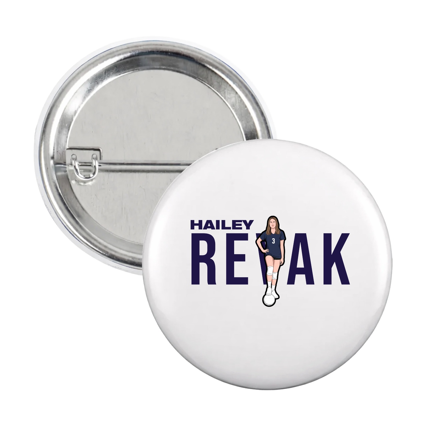 Game Day Button — Player Name in White