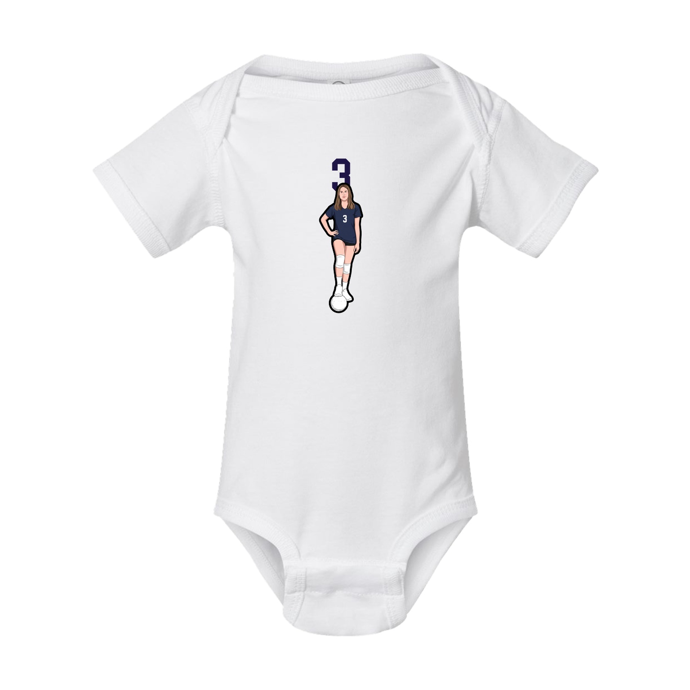 Baby Onesie — Number Top in White