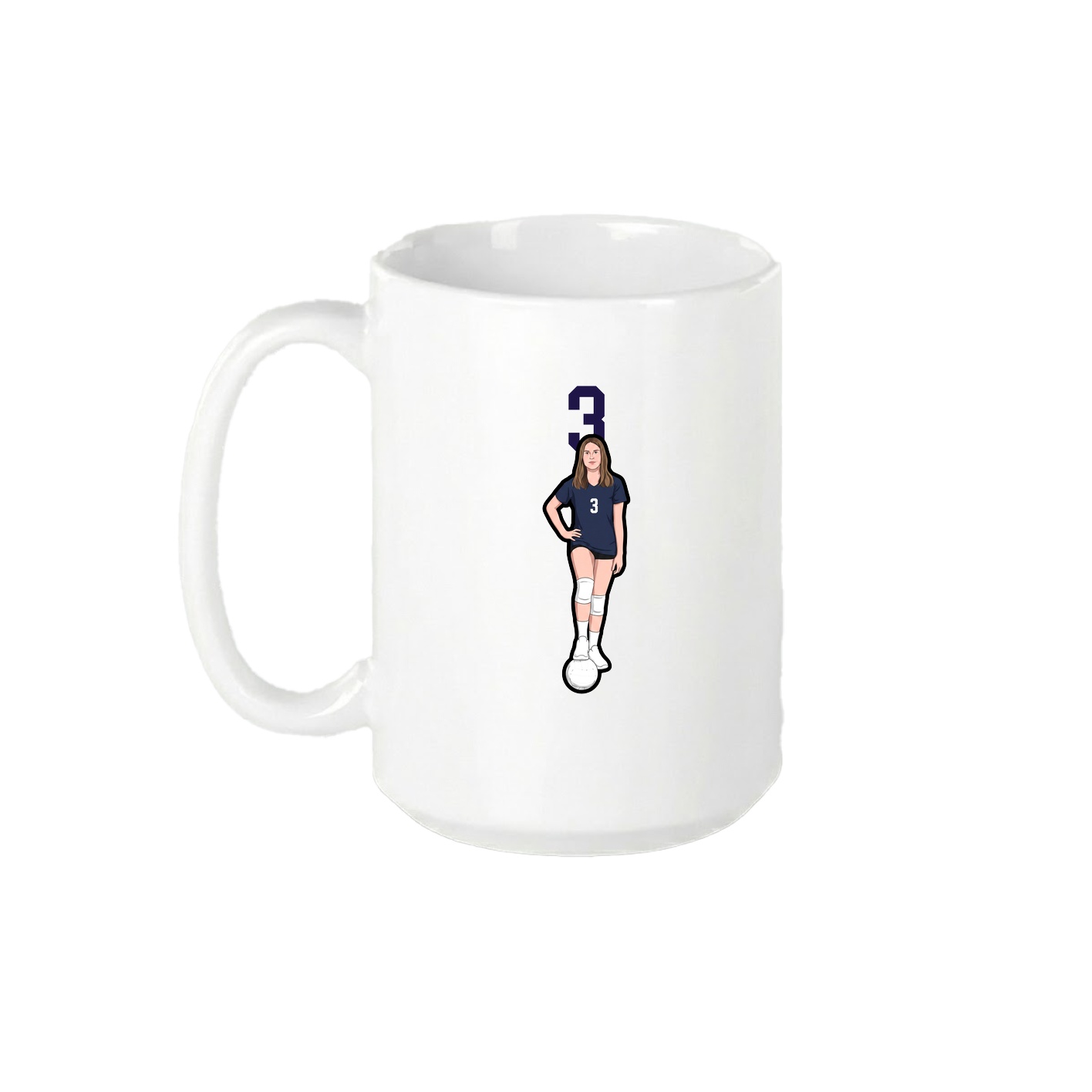 15oz Coffee Mug — Number Top in White