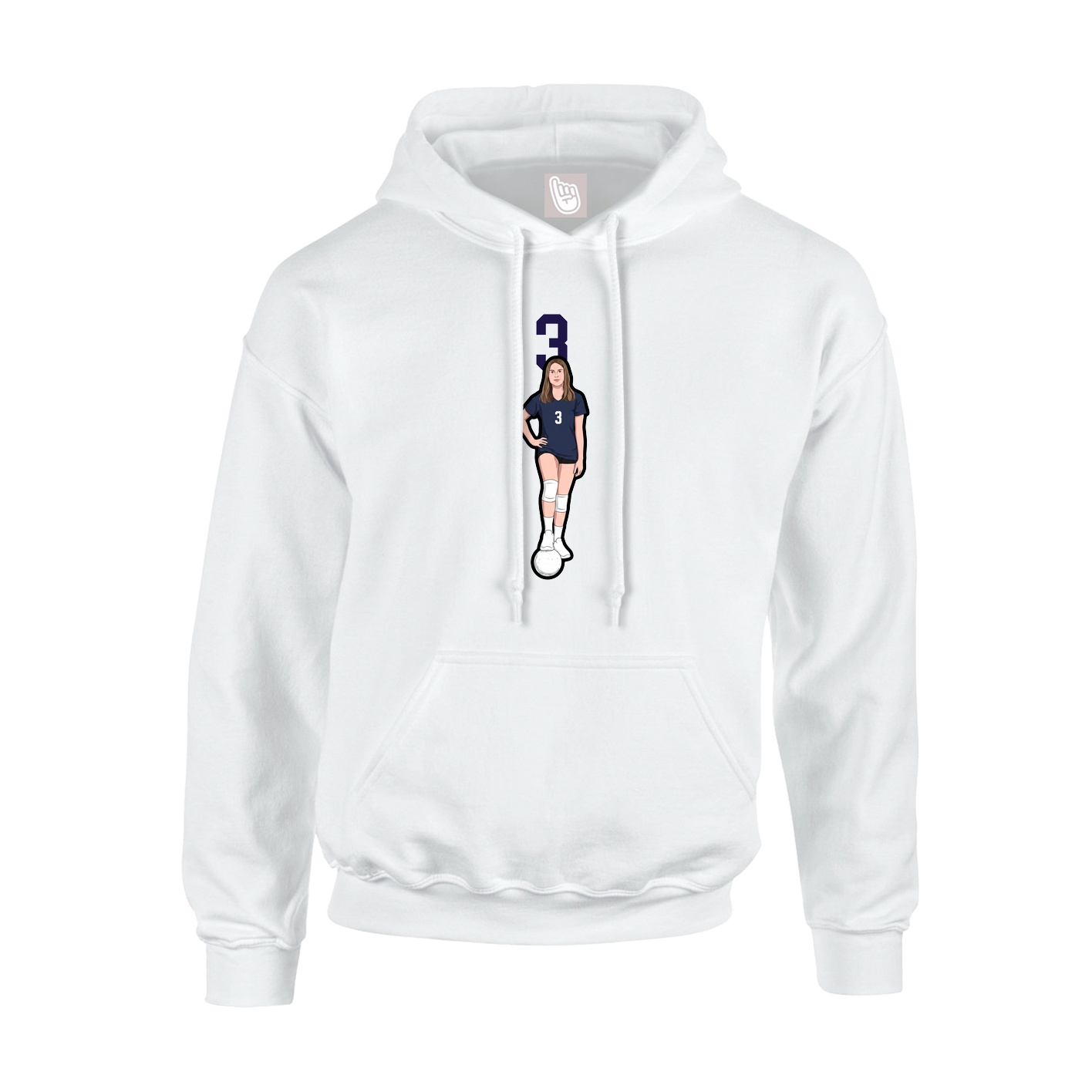 Hoodie — Number Top in White