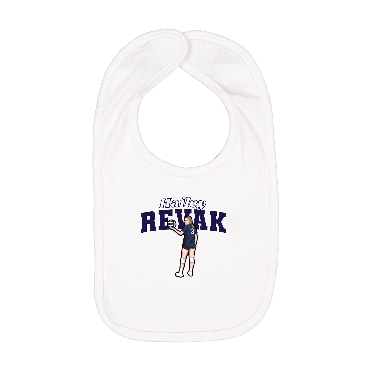 Infant Bib — Name Arch in White