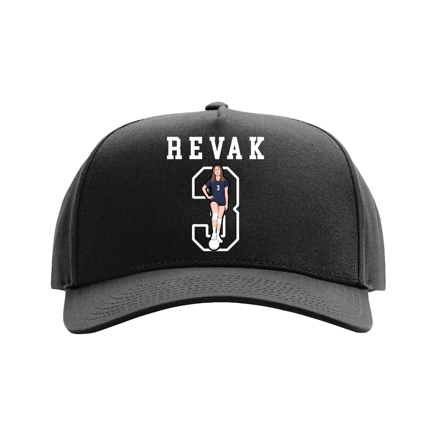 Full Fabric Five-Panel Champ Cap — Shirsey in Black