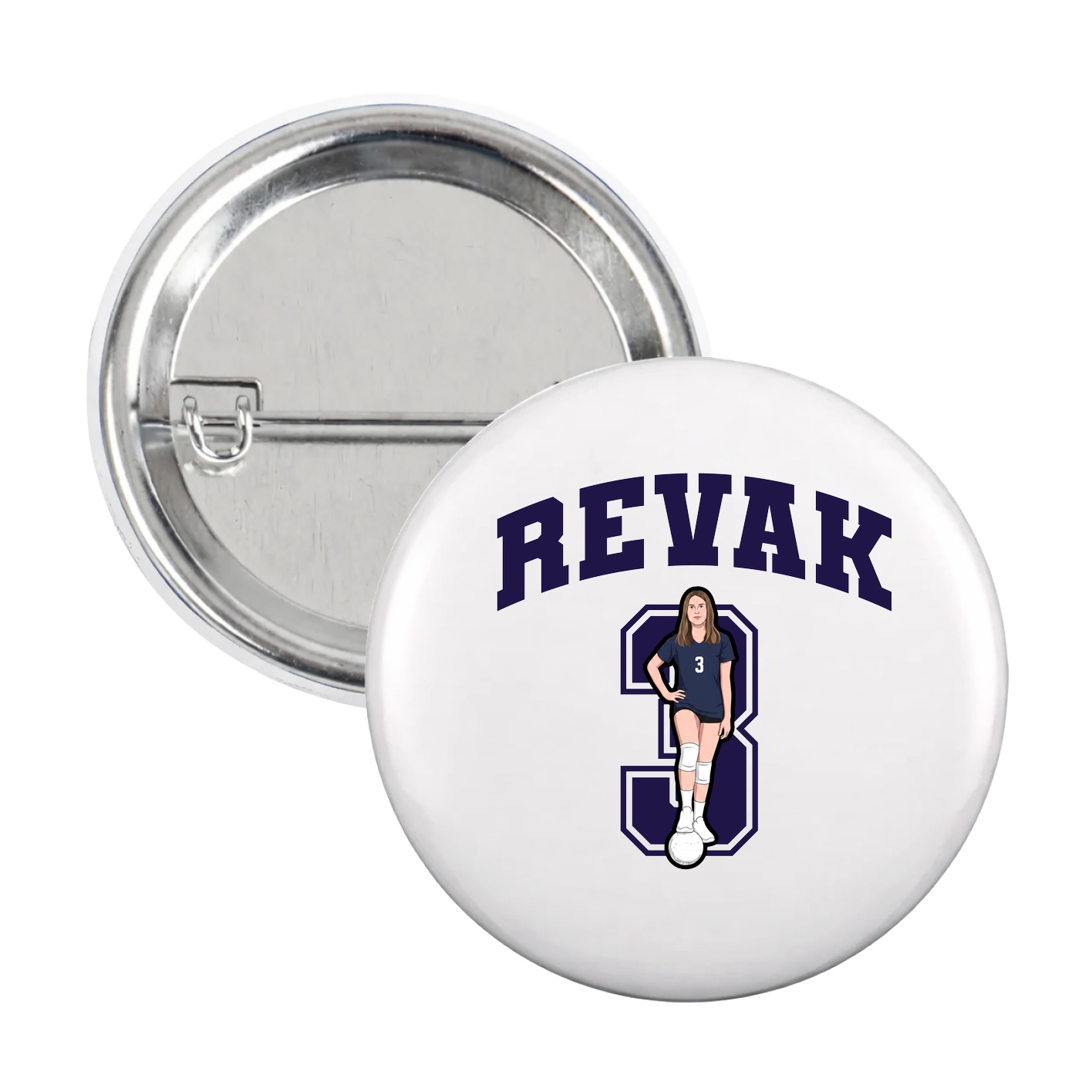 Game Day Button — Number in White