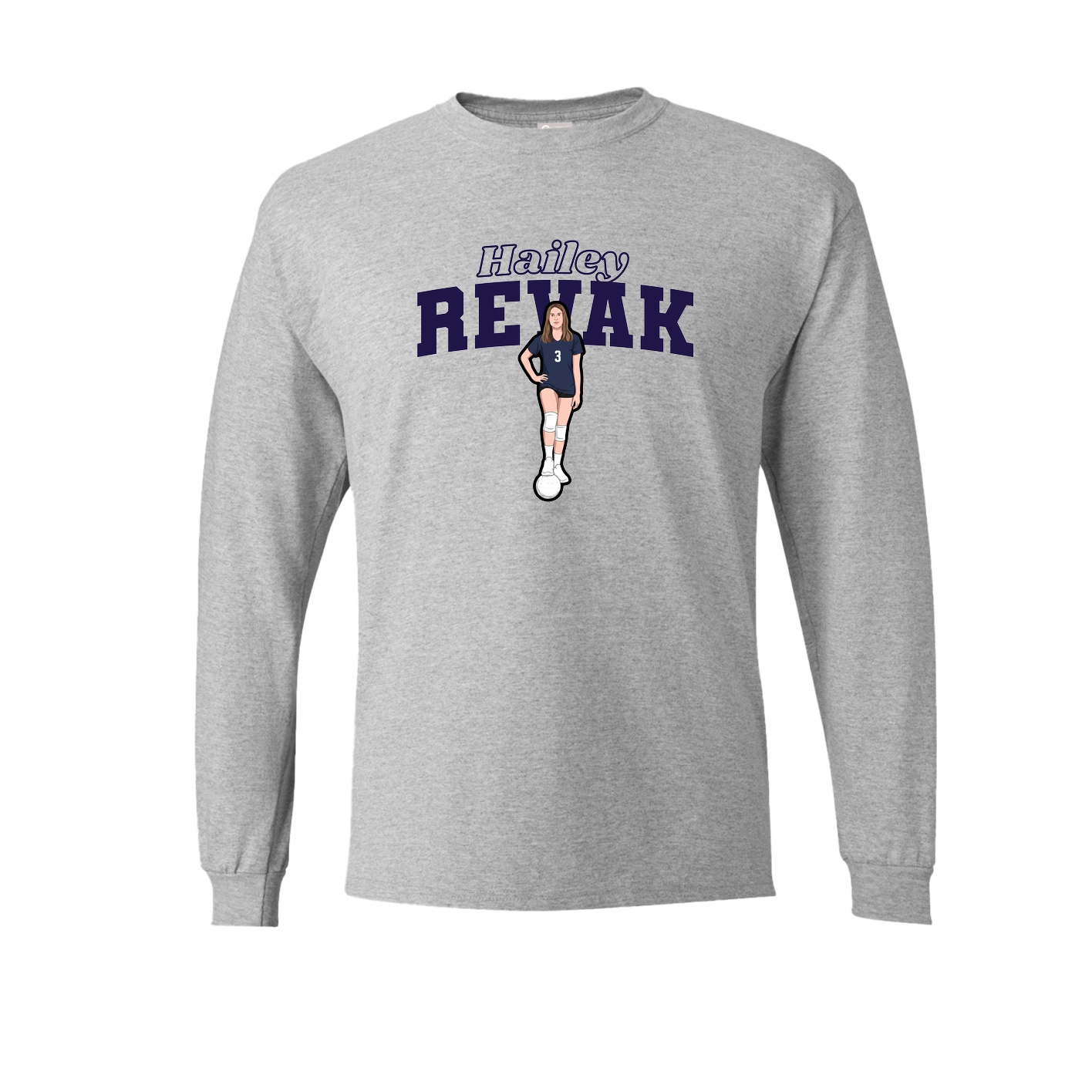 Long Sleeve Tee — Name Arch in Grey