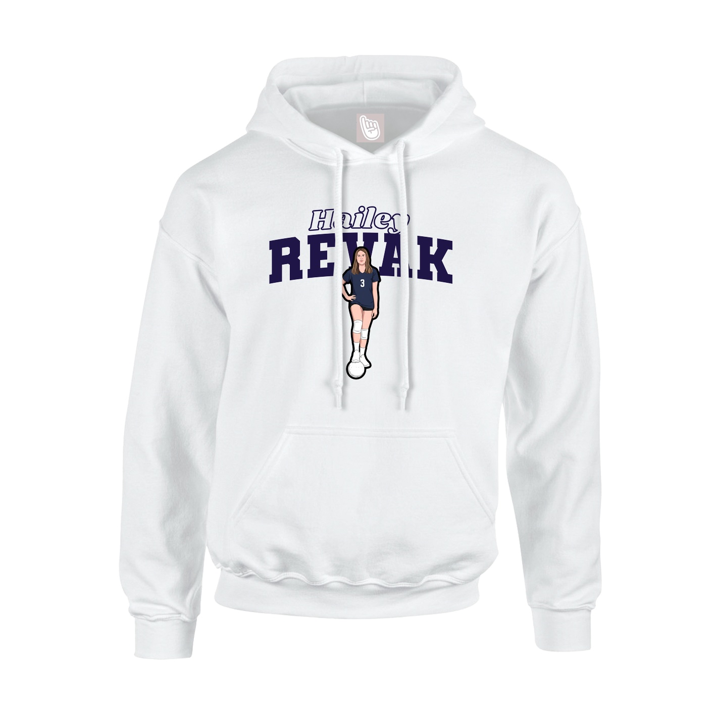 Youth Hoodie — Name Arch in White