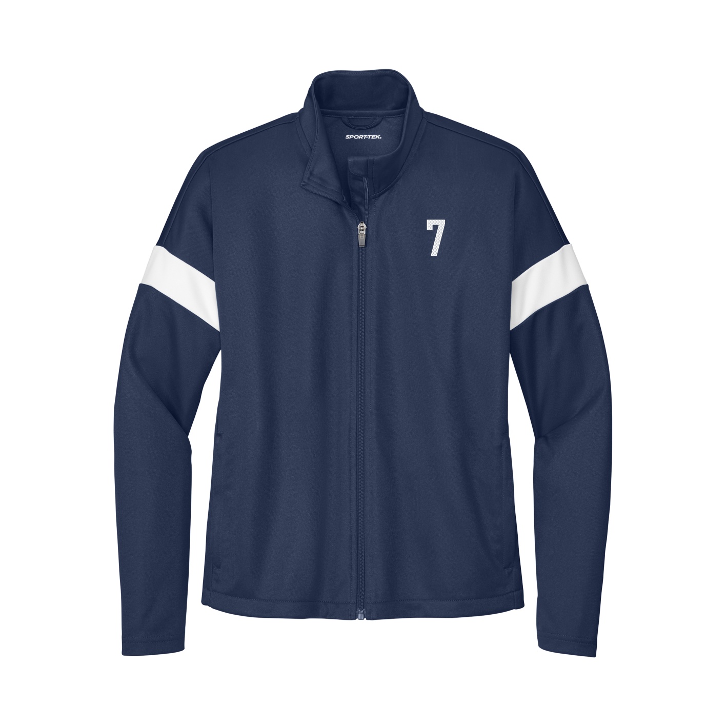 Womens Team Travel Full-Zip Jacket — Front Shirsy in Navy/White