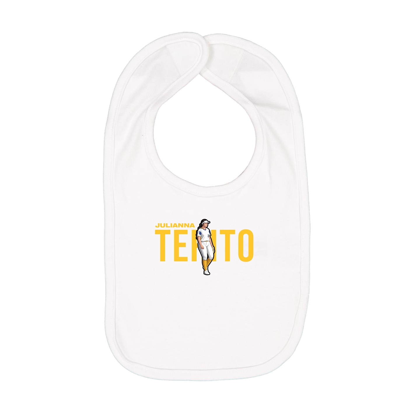 Infant Bib — Player Name in White
