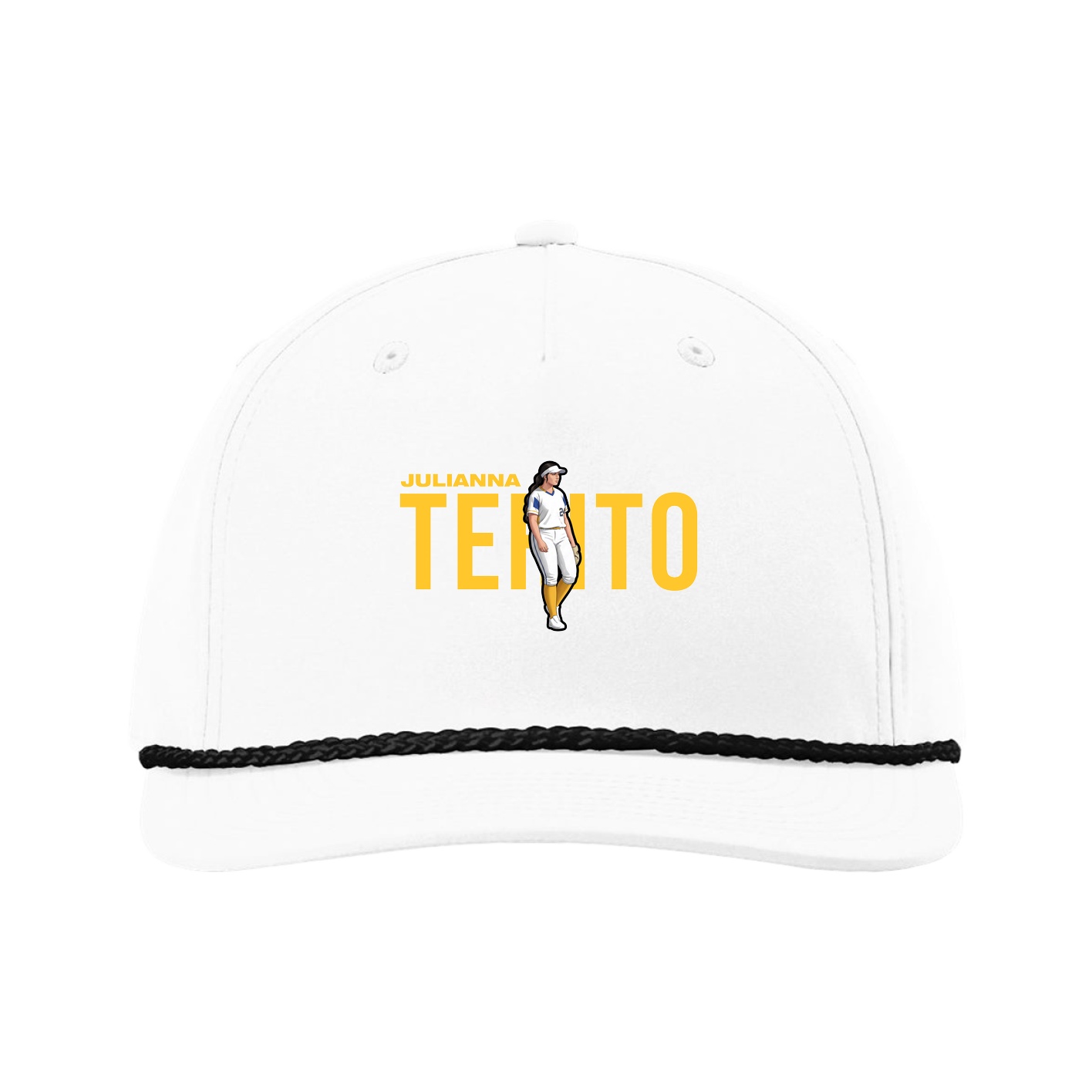 Five-Panel Classic Rope Cap — Player Name in White