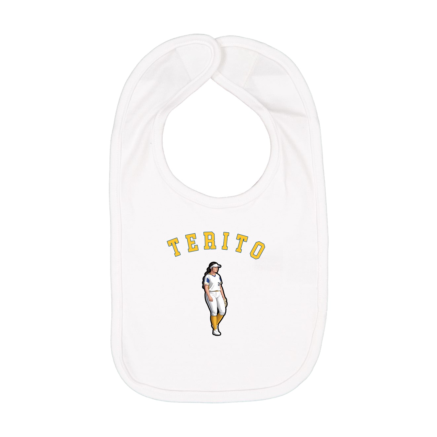 Infant Bib — Shirsey Arch in White
