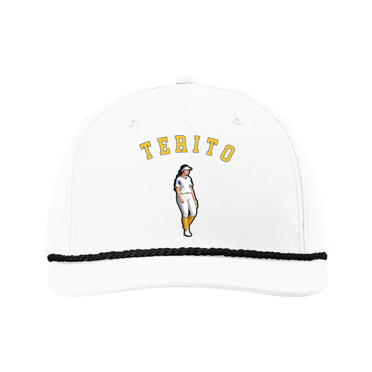 Five-Panel Classic Rope Cap — Shirsey Arch in White