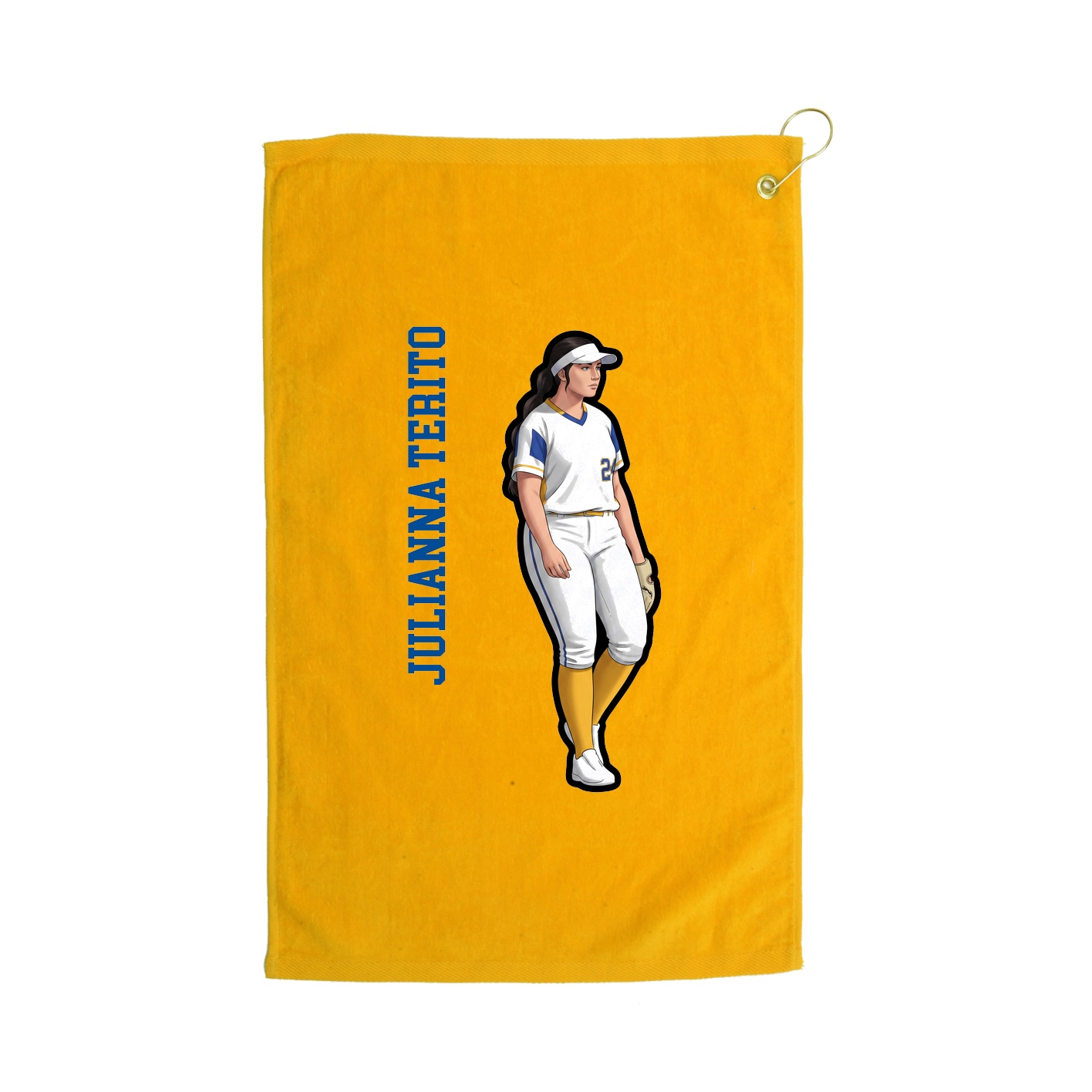 Golf Towel — Name Vertical in Gold