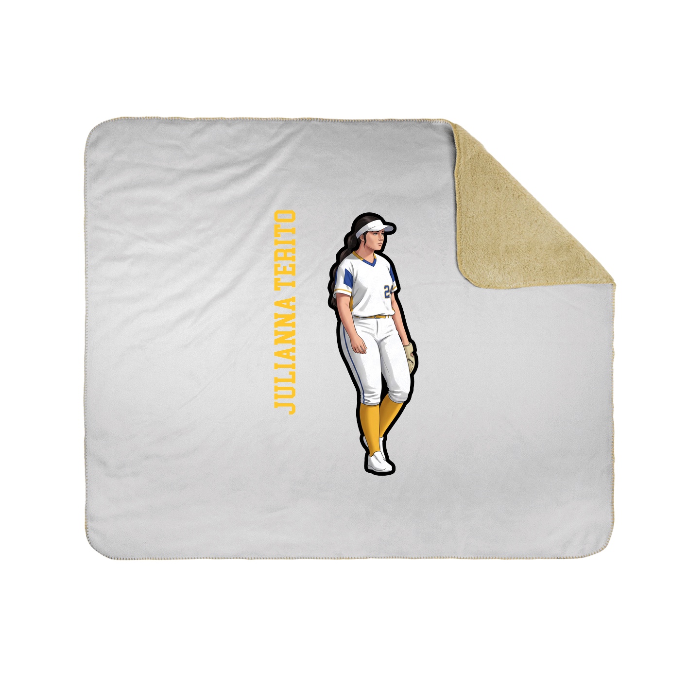 Throw Blanket — Name Vertical in White