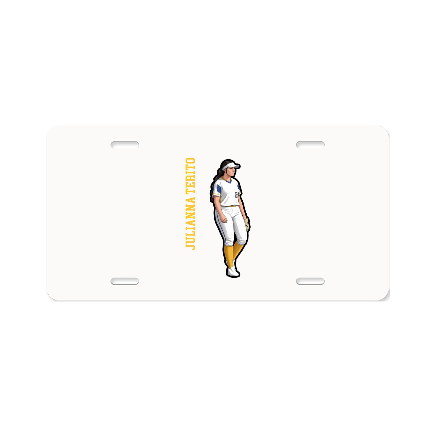 License Plate — Name Vertical in Classic
