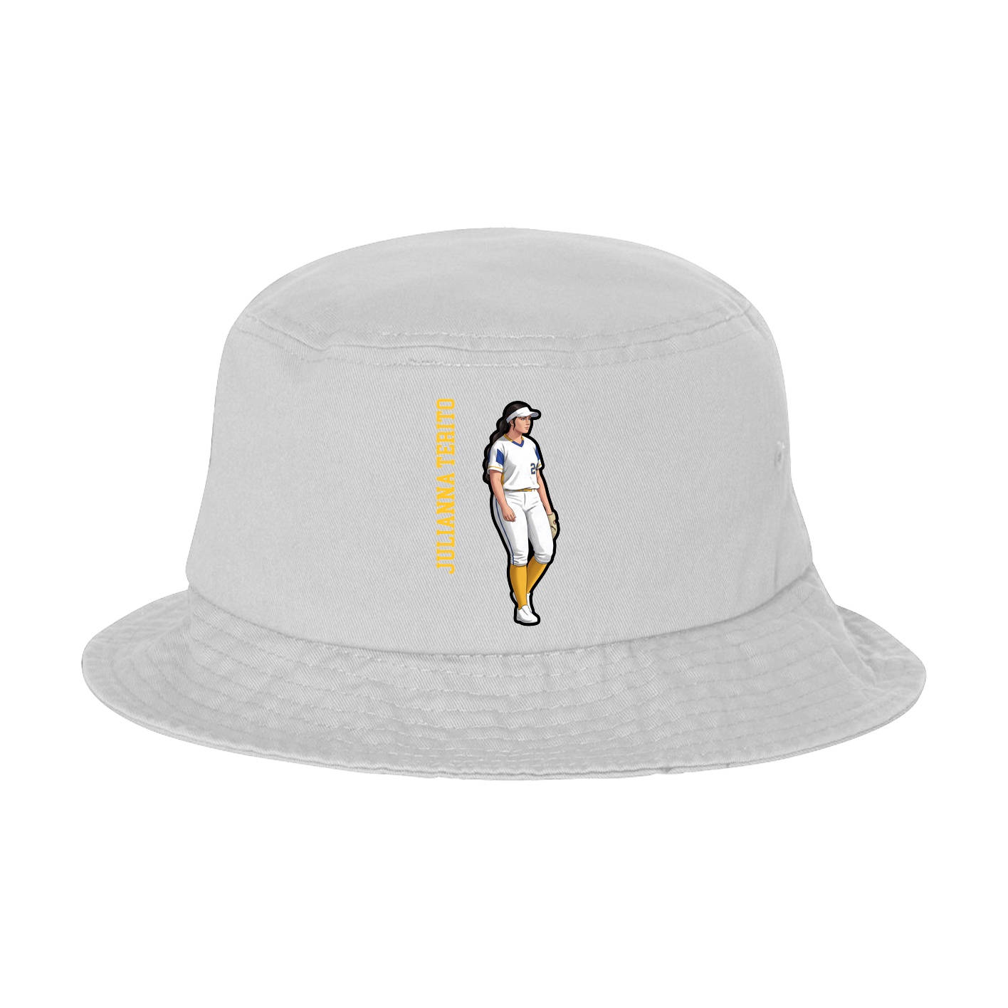 Bucket Cap — Name Vertical in White