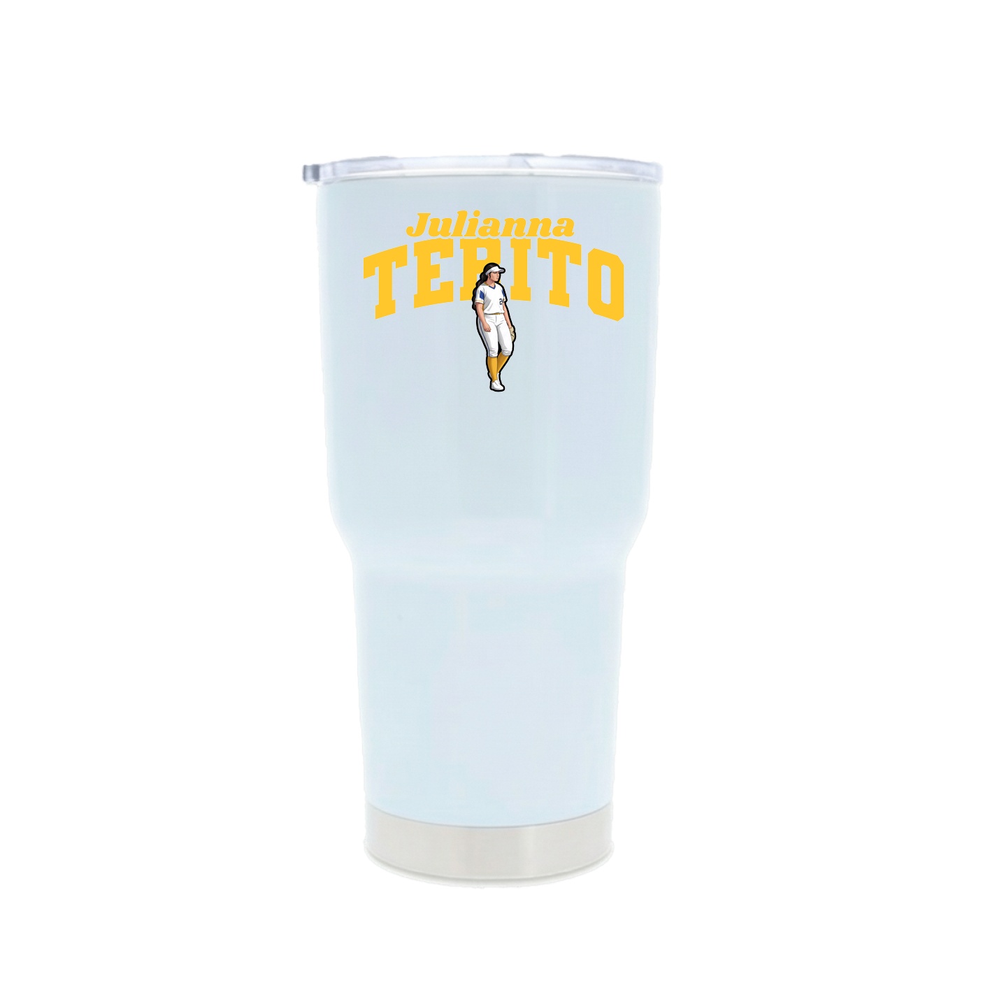 30oz Stainless Steel Tumbler — Signature Arch in White
