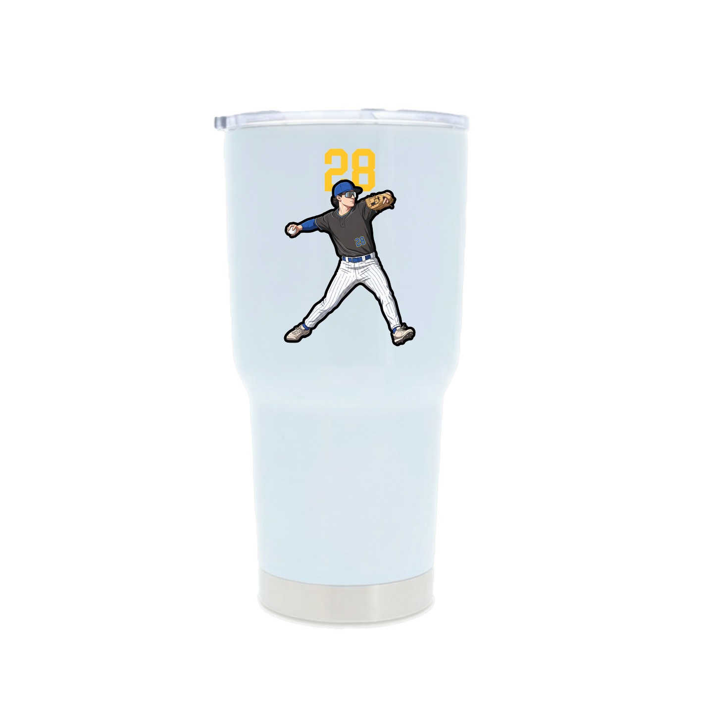 30oz Stainless Steel Tumbler — Number Top in White