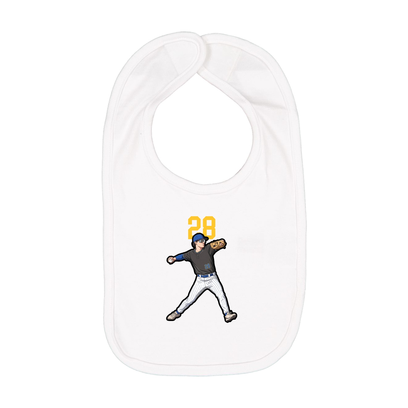 Infant Bib — Number Top in White
