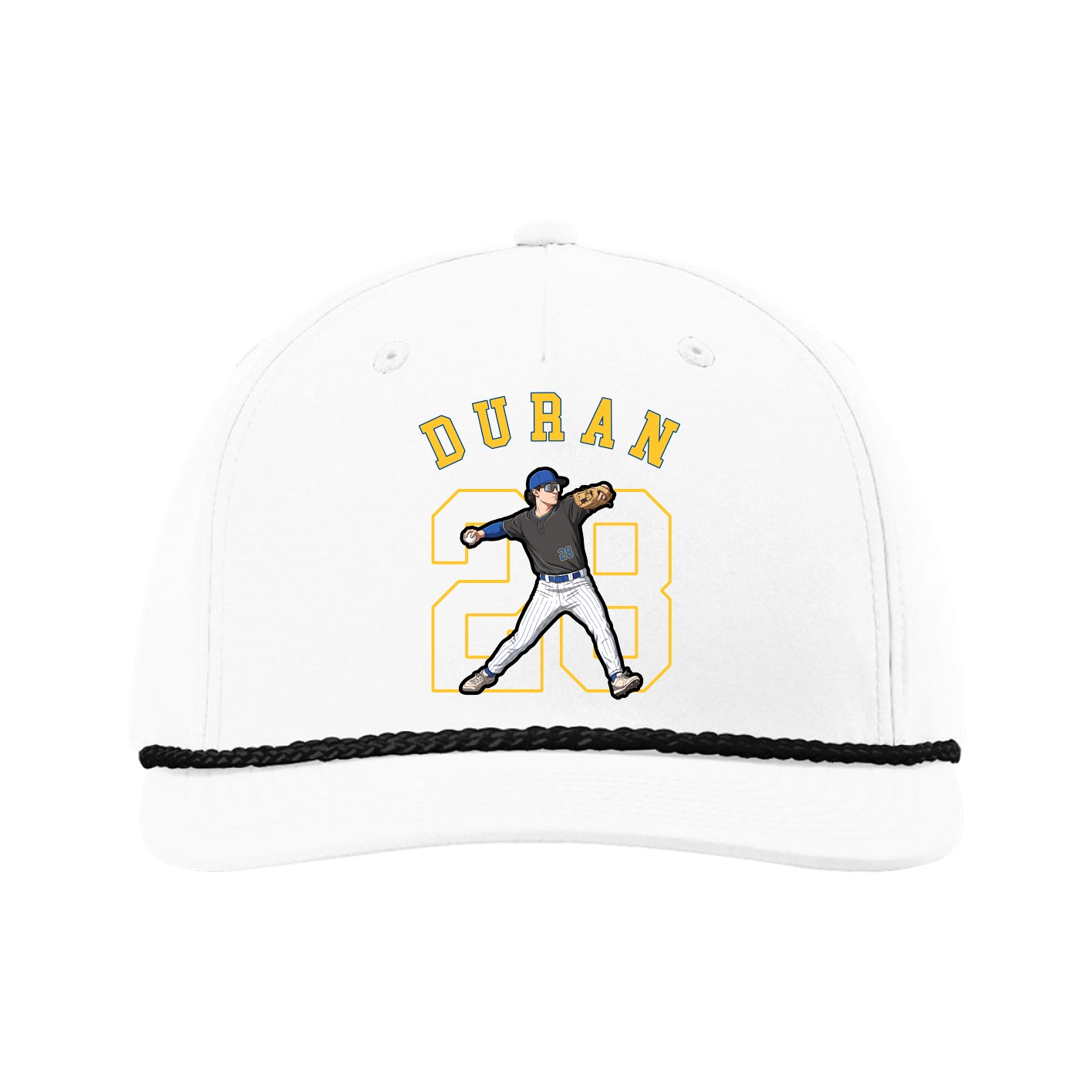 Five-Panel Classic Rope Cap — Shirsey Arch in White