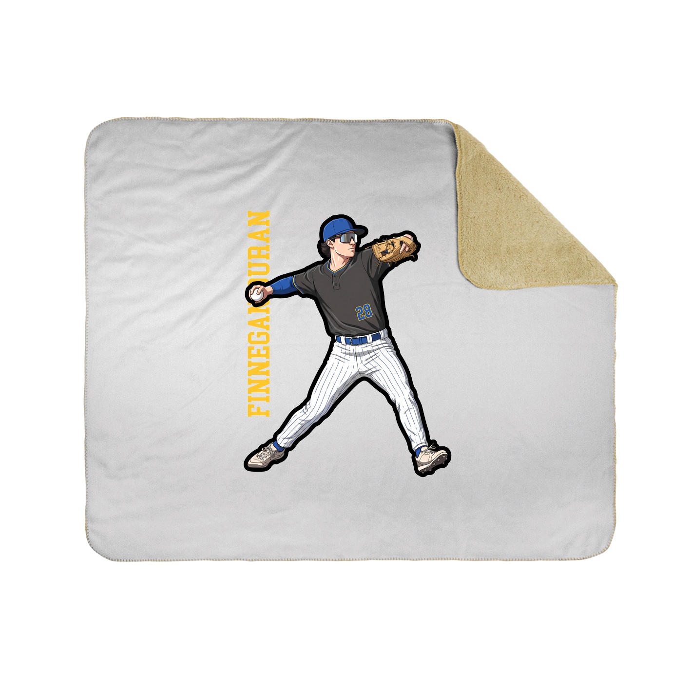 Throw Blanket — Name Vertical in White