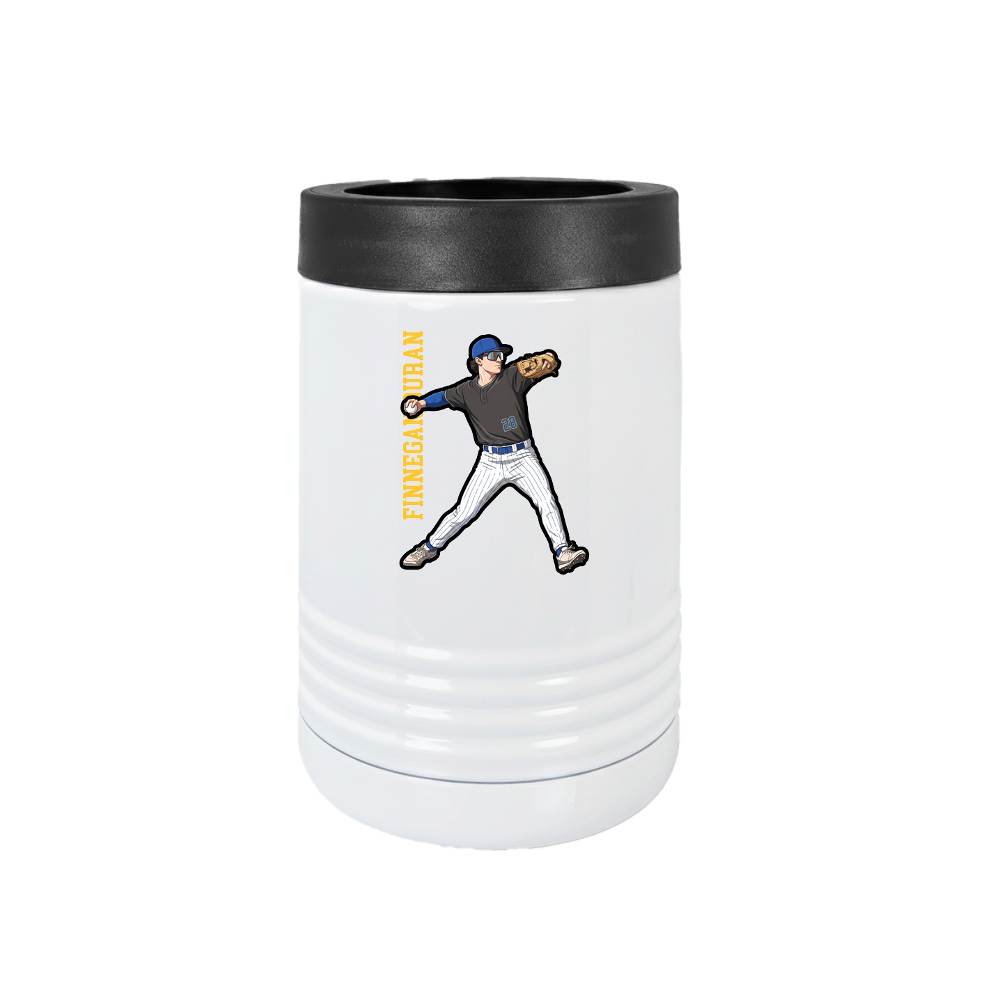 Beverage Holder — Name Vertical in White