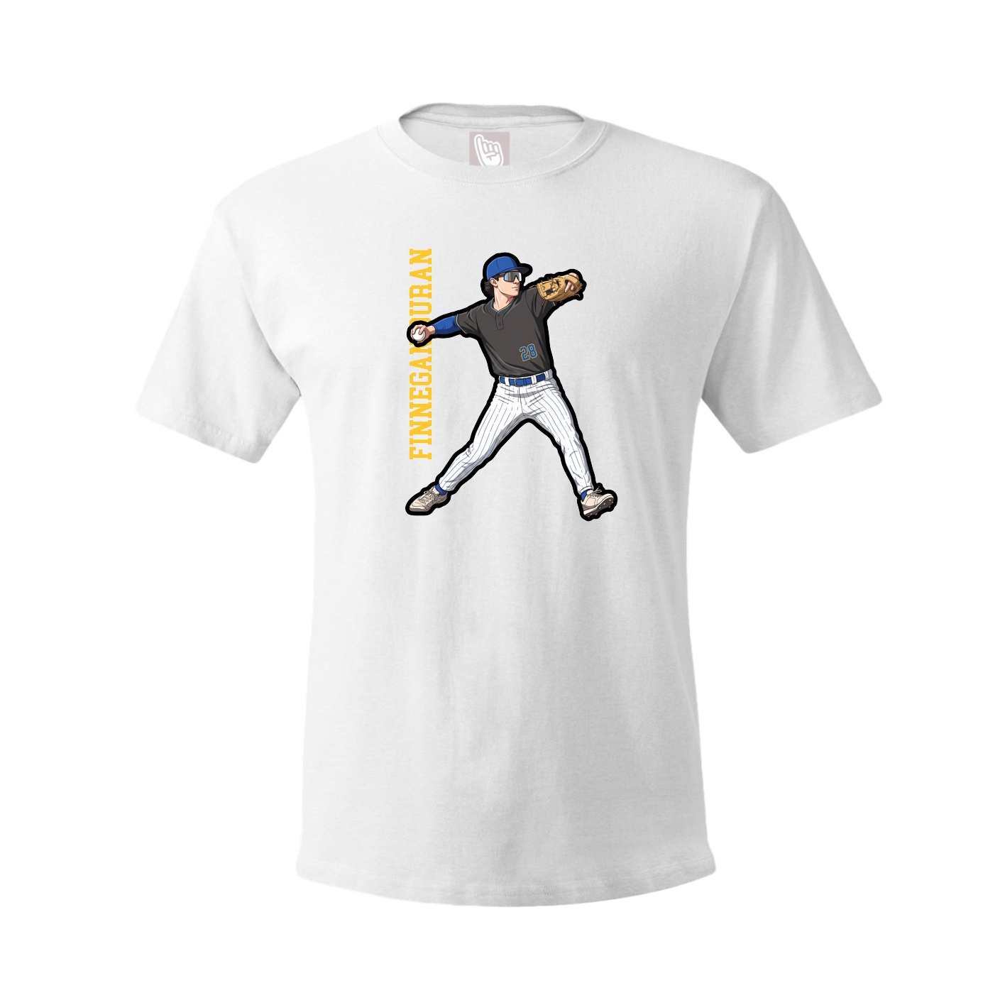 Youth Tee — Name Vertical in White